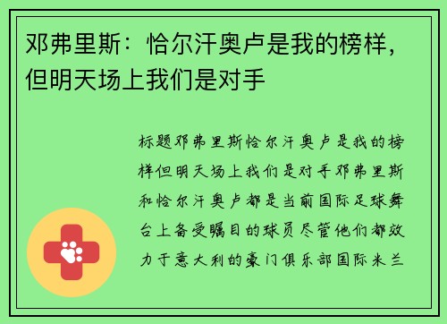 邓弗里斯：恰尔汗奥卢是我的榜样，但明天场上我们是对手